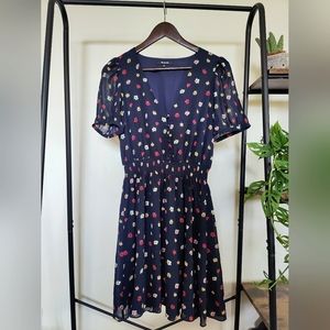 Madewell Button-Front Navy Dress in Confetti Floral